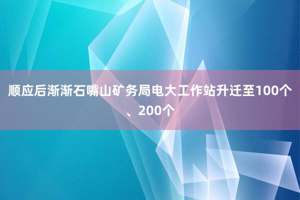 顺应后渐渐石嘴山矿务局电大工作站升迁至100个、200个